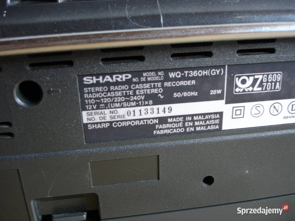 Radiomagnetofon SHARP WQT360H Radioodtwarzacze lubuskie Zielona Góra