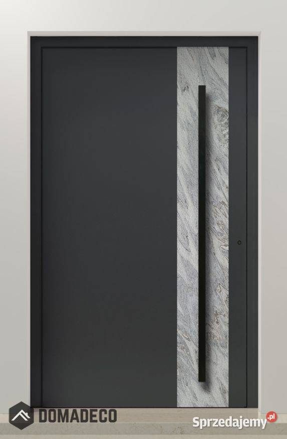 PIVOT V41 aluminum front door pivot with white Warszawa