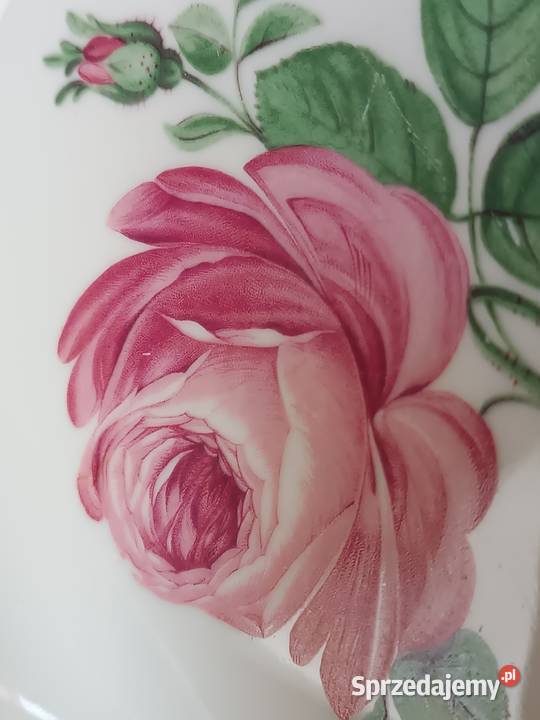 Patera z różą wzór miśieński Porcelana i szkło