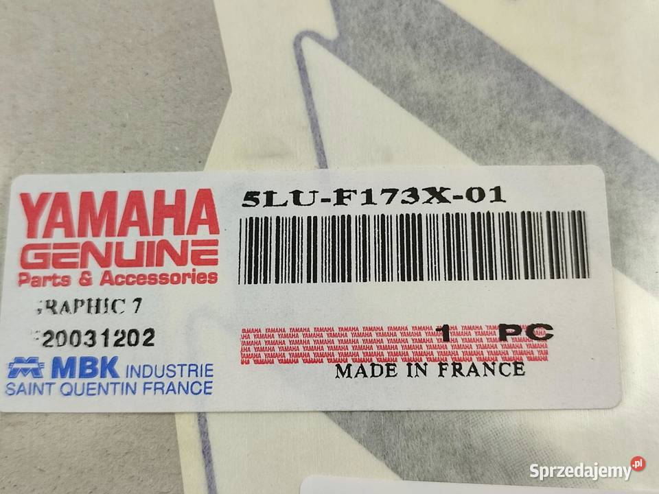 NAKLEJKA NA LEWY BOCZEK YAMAHA CW50 2000 NOWA lubelskie