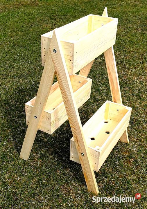 Drewniany kwietnik stojak na kwiaty ozdoba świętokrzyskie Radków sprzedam