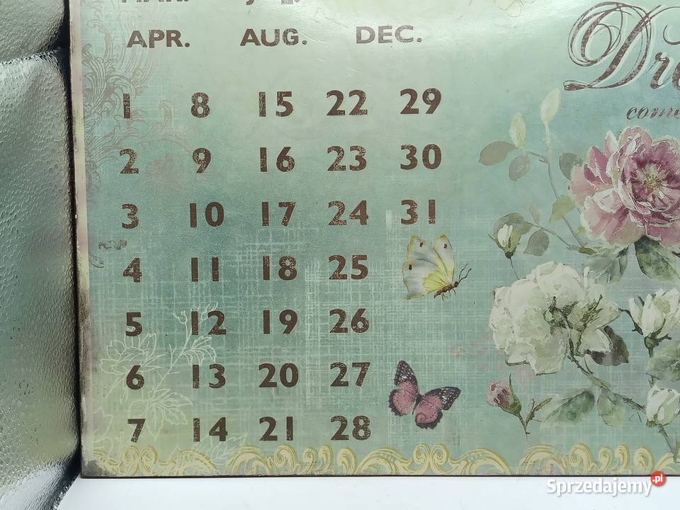Szyld metalowy kalendarz vintage Blacha znak Zamość
