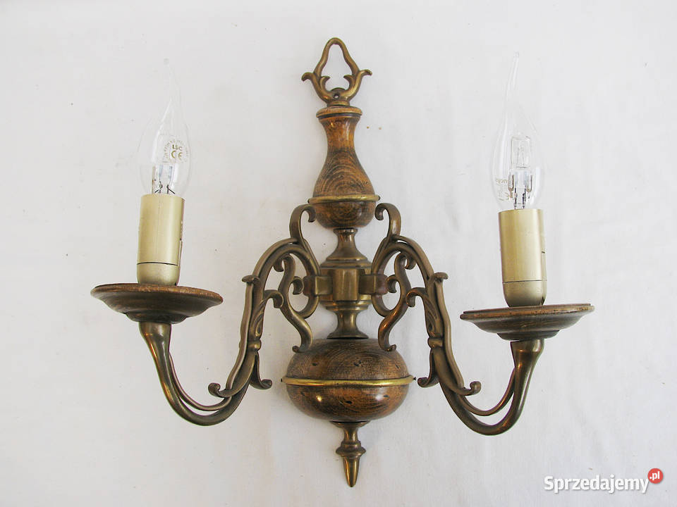 Kinkiet 2 ramienny mosiądz Szczecinek sprzedam