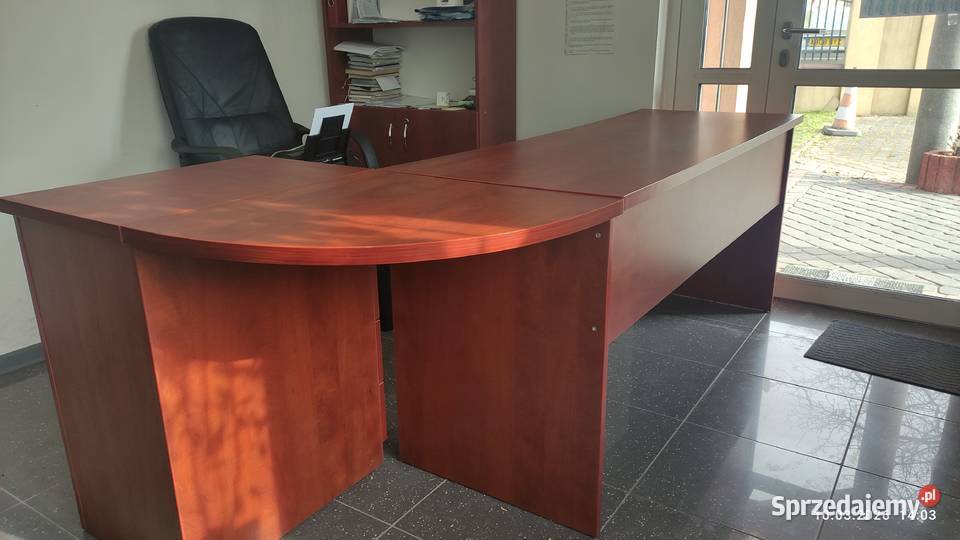 Biurko biurowe gabinetowe z kontenerem narożne Biurka