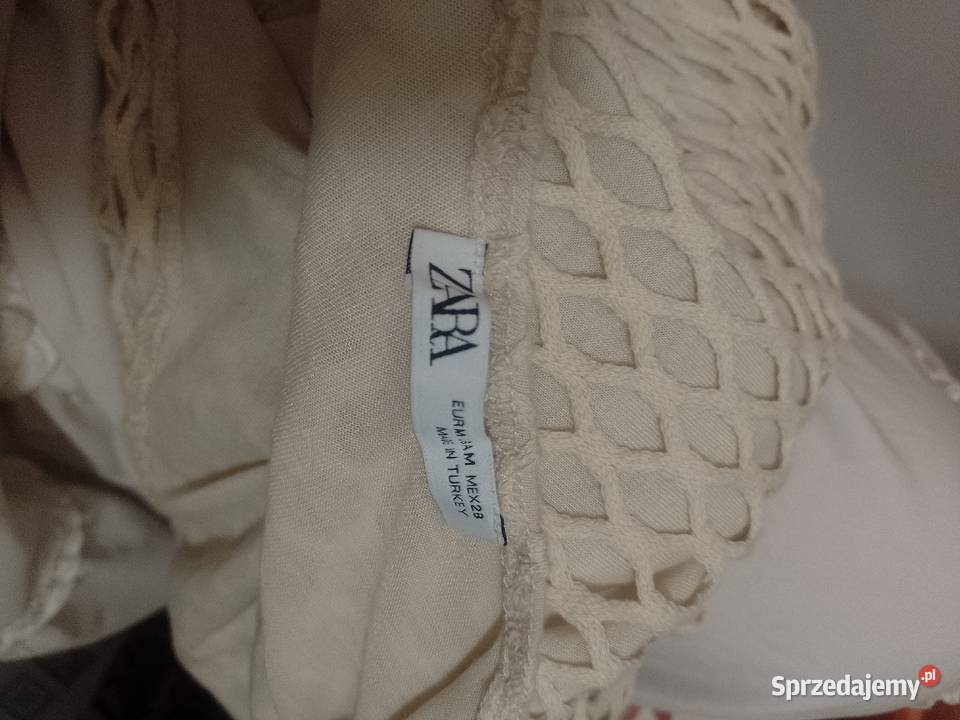 38M ZARA Beżowa ażurowa sukienka plażowa z Kraków