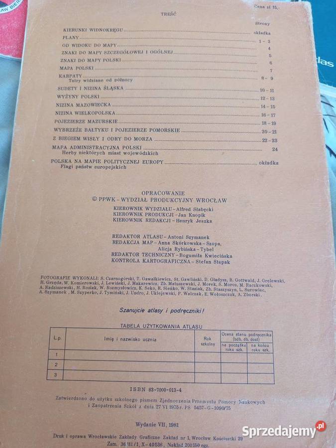 Atlasy szkolne z PRL Gdańsk sprzedam
