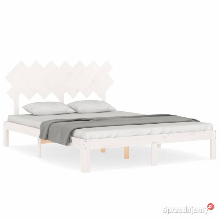 Rama łóżka bez materaca biała lite drewno 80cm Warszawa