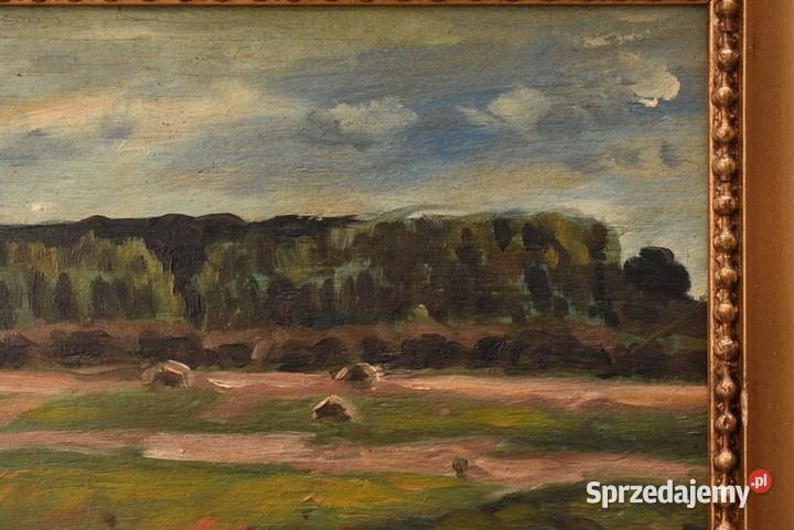F Ruszczyc Pejzaż Polskiej Wsi Las Stary Obraz Kraków sprzedam