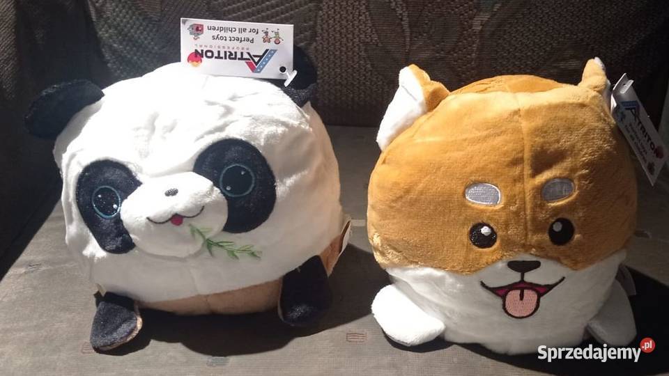 Miś panda i lisek dwustronny pluszowy NOWE Tyczyn sprzedam