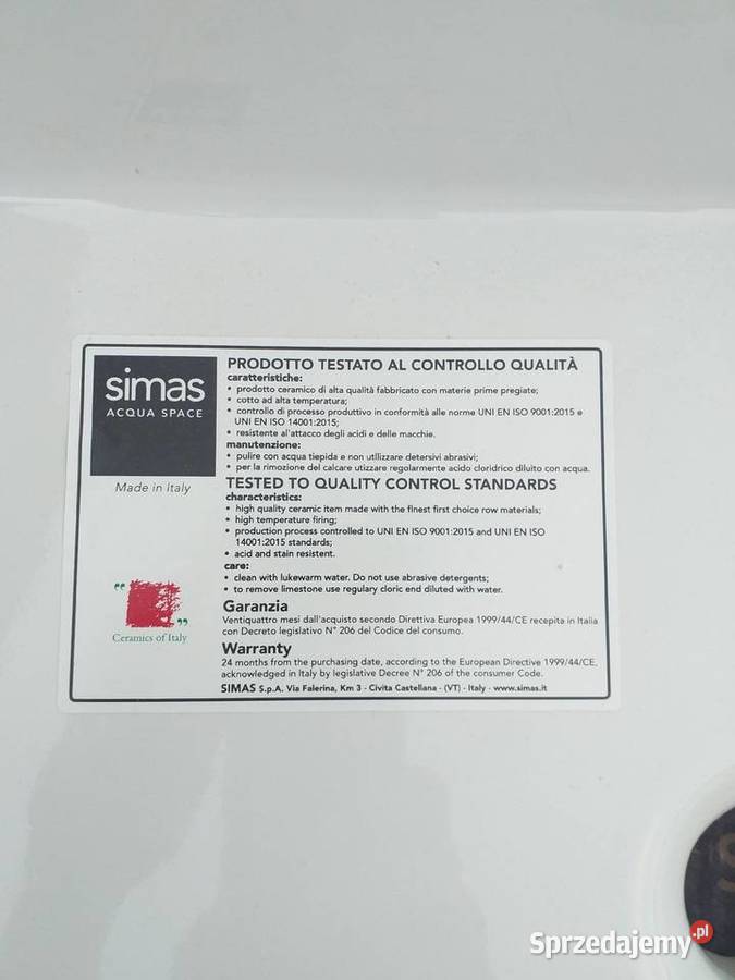 Umywalka Simas lavabo S59 Made in Italy Kórnik