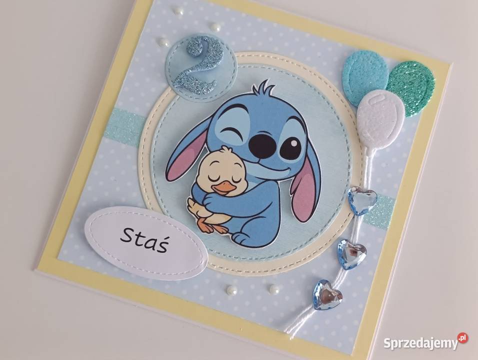Kartka na urodziny roczek Stitch z Łódź sprzedam