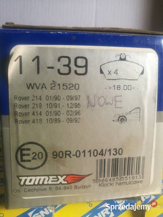 Klocki Rower Mercedes Peugot C3 C4 Starachowice sprzedam