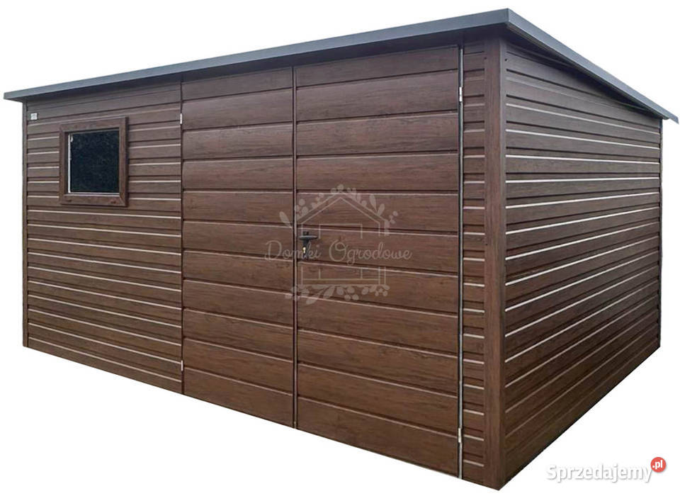 Schowek domek 4x2 brama okno ciemny orzech Szczecinek