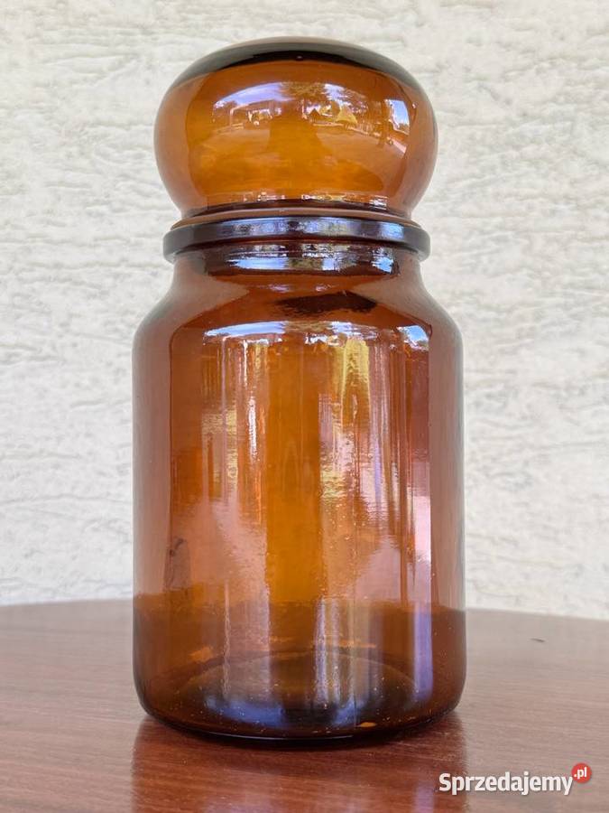 Szklany słoik bursztynowy apteczny do Garwolin