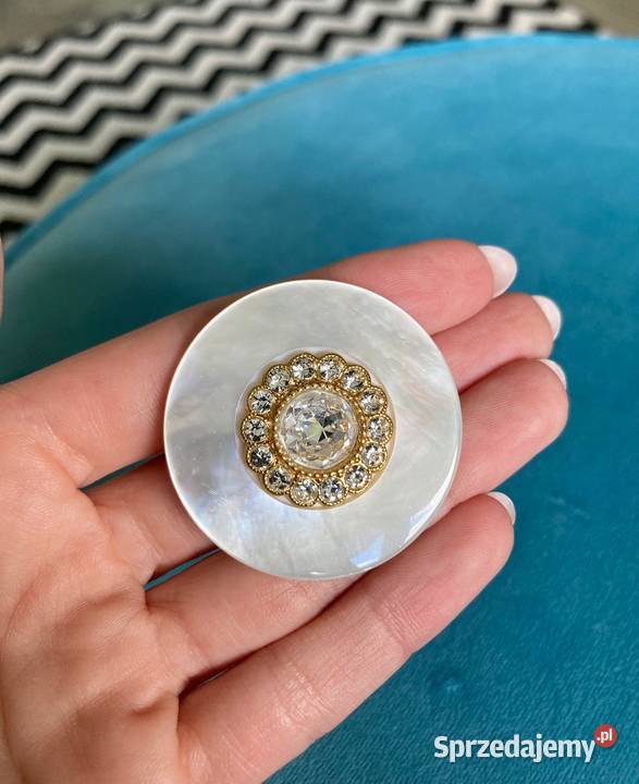 Nowe bajkowe duże guziki masa perłowa Swarovski Moda i Styl Nisko
