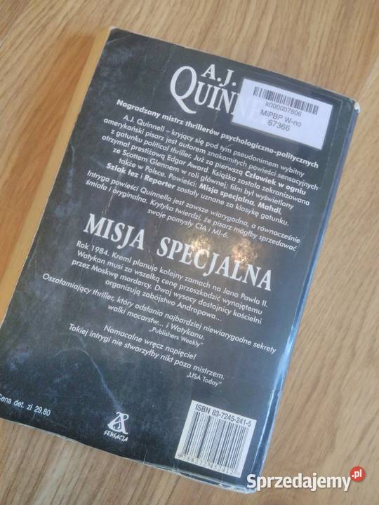 Misja specjalna A J Quinnell kryminał thriller Elektronika świętokrzyskie Sandomierz