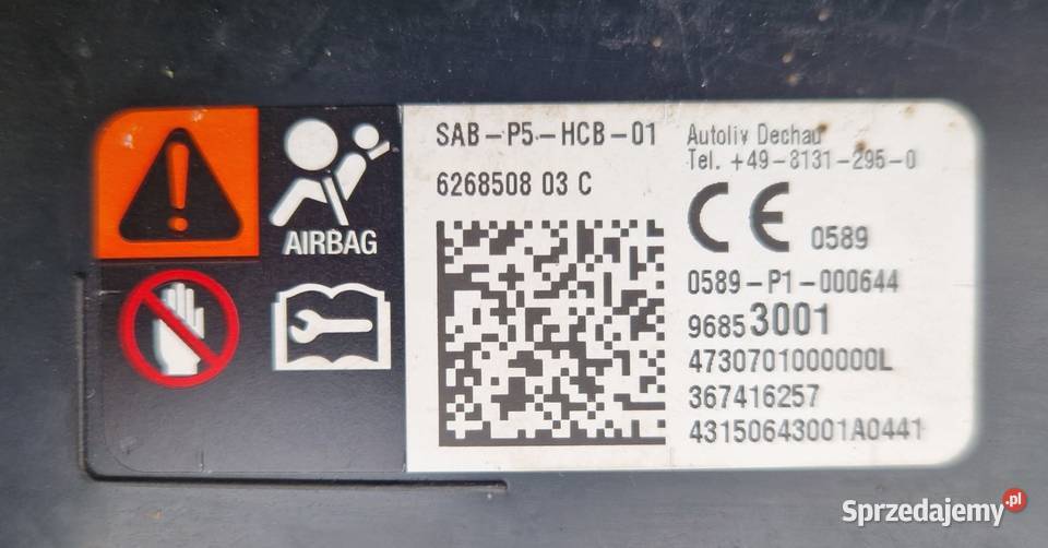 OPEL CORSA C PODUSZKA AIRBAG FOTELA LEWA PRAWA osobowe