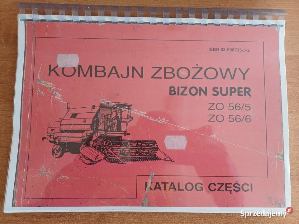 Katalog części do kombajnu BIZON Z0565 Z0566 Rolnictwo Lubień Kujawski