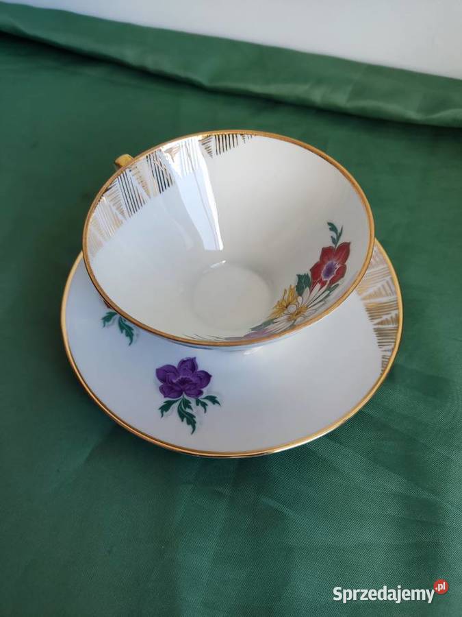 Filiżanka ze spodkiem porcelana Bareuther Głuchołazy