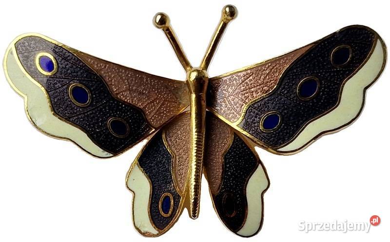 VINTAGE BROSZA CLOISONNE MOTYL W STYLU Częstochowa