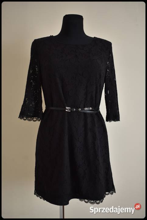 Sukienka mała czarna 40 L cała koronkowa z mazowieckie Płock