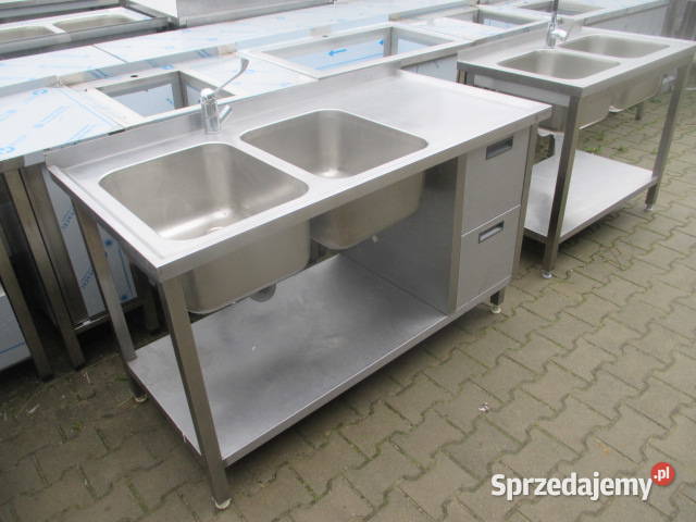 Zlew Gastronomiczny 2 Komorowy z 2 Szufladami i