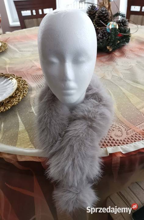 Damski szalik futerko w kolorze szarym śląskie Lędziny