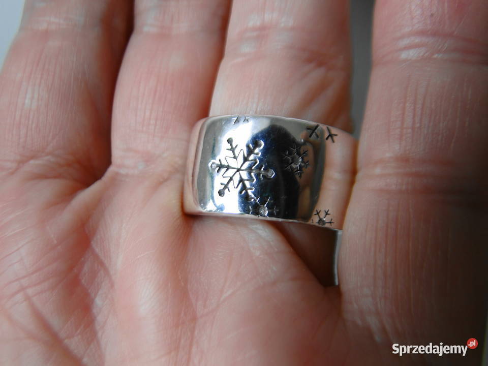 Masywna 1647 gram obrączkapierścionek srebro 925 srebro