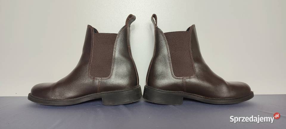 Sztyblety skórzane jeździeckie rozmiar 36 ciemny 23cm Jasień