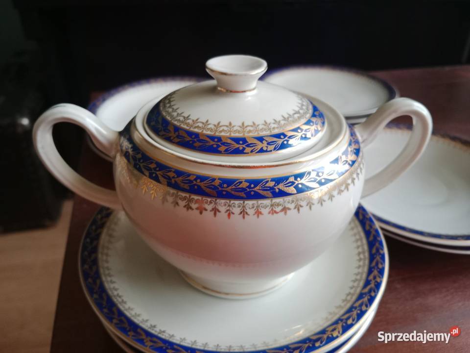 Piękny Serwis Kawowy Giesche 21 el Kobalt i Ruda Śląska sprzedam