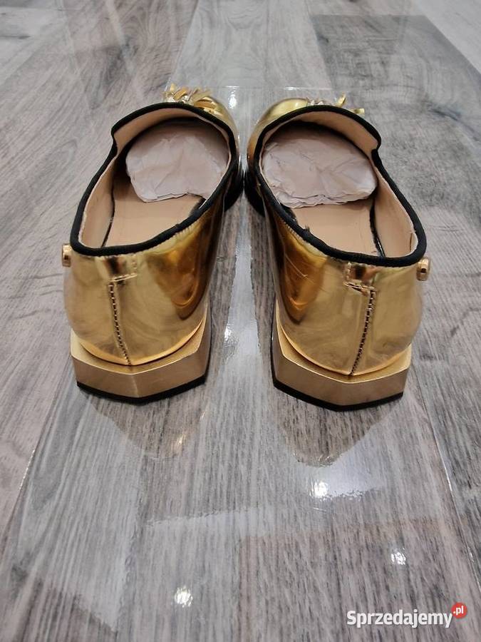 Buty Baleriny Mokasyny złote skóra Kazar 36 Żywiec