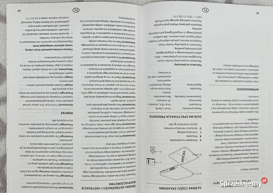 Poduszka VICAIR LIBERTY i pokrowiec Kraków sprzedam