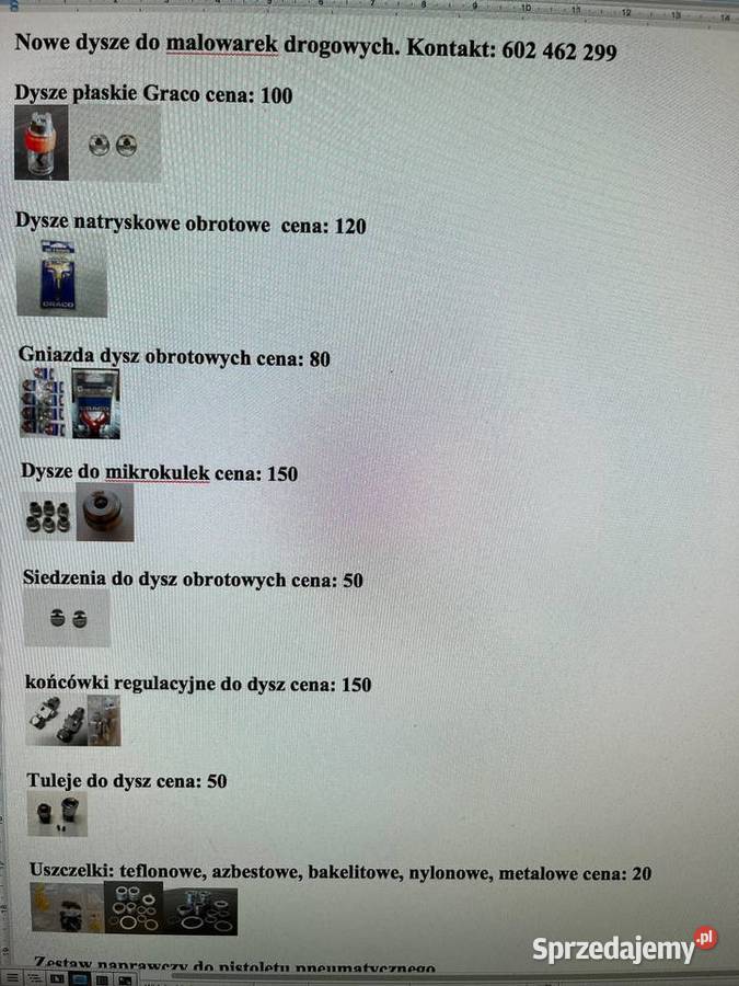 Części do malowarek drogowych samojezdnych i