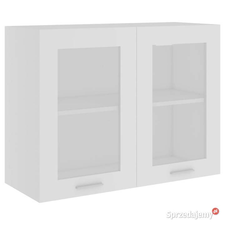 Szafka wisząca z szybą biała 80x31x60 WM802529