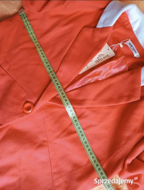Płaszcz pomarańczowy na jeden guzik wiosenny śląskie Cieszyn sprzedam