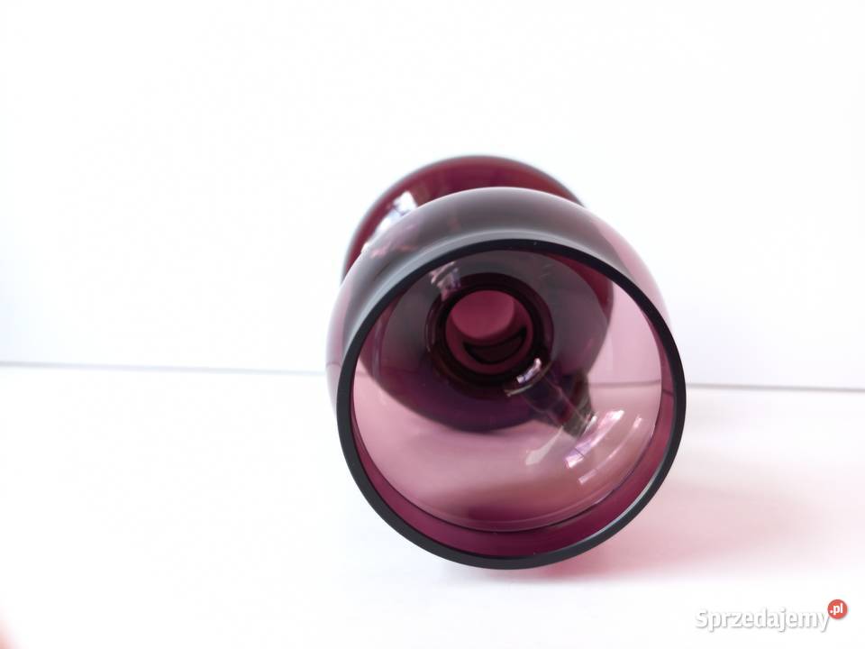 Świecznik Huta Alicja kolorowe szkło PRL Dąbrowa Górnicza