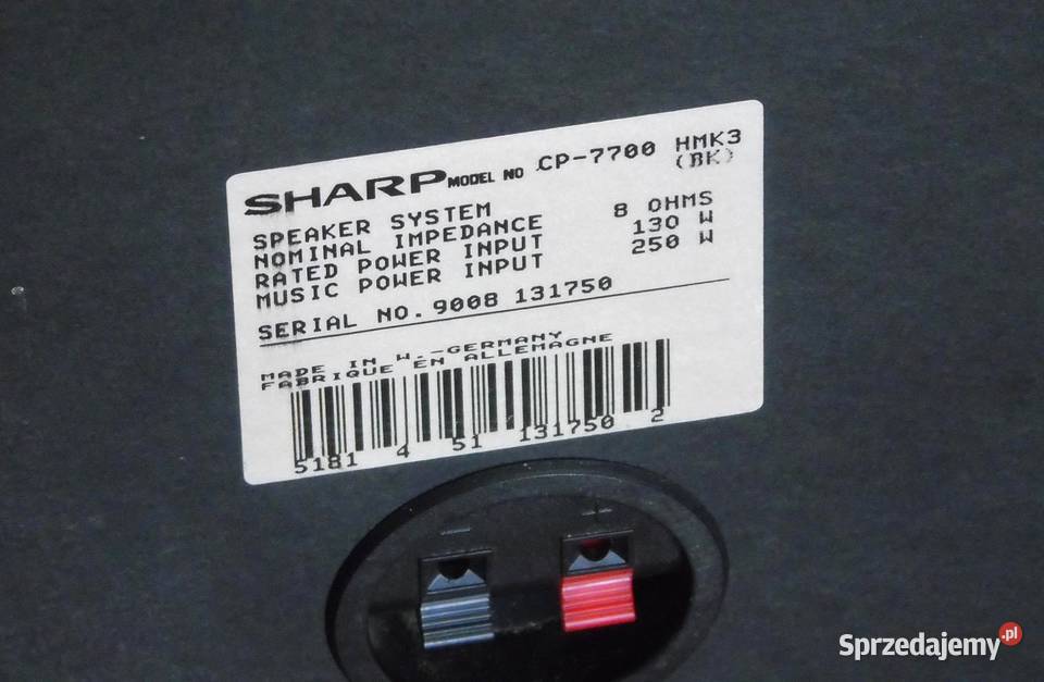 Kolumny SHARP CP7700 mocne 2 x 250 wat 8 ohm Słuchawki i głośniki Jasło