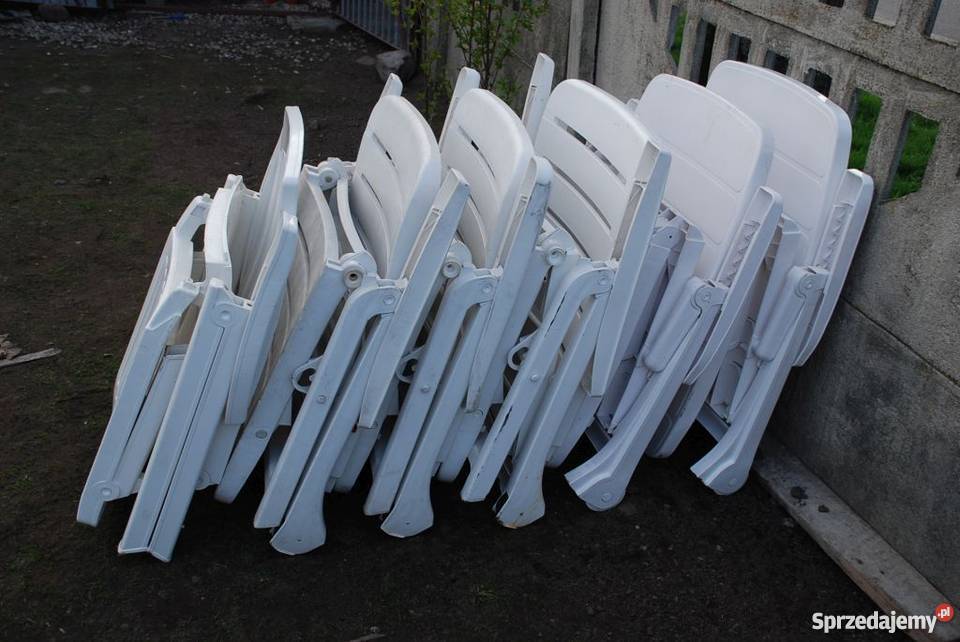 Leżak plastik tworzywo leżaki białe składane do
