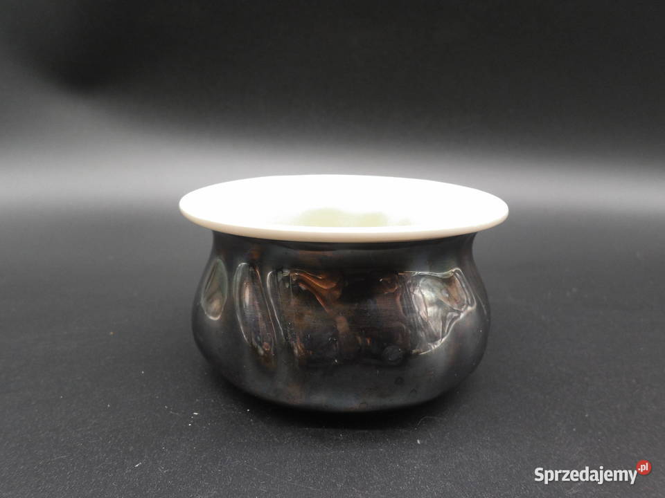 Miseczka porcelanowa białosrebrna Raszków