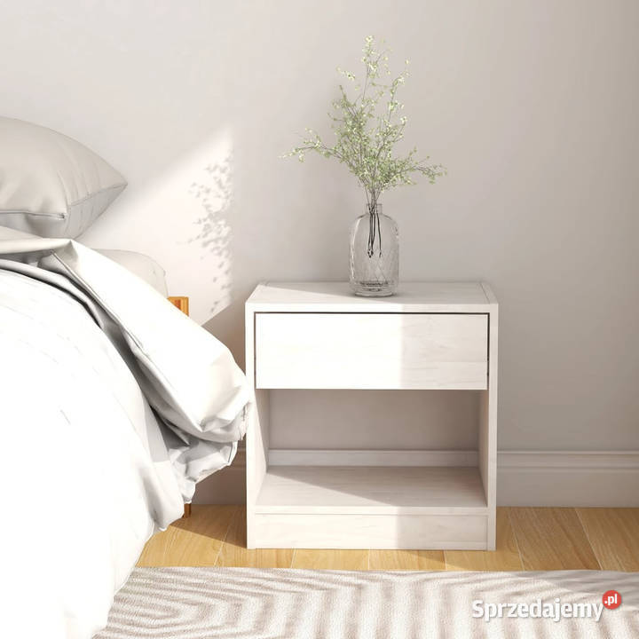 Szafka nocna biała 40x31x40 lite drewno sosnowe Nocne Warszawa