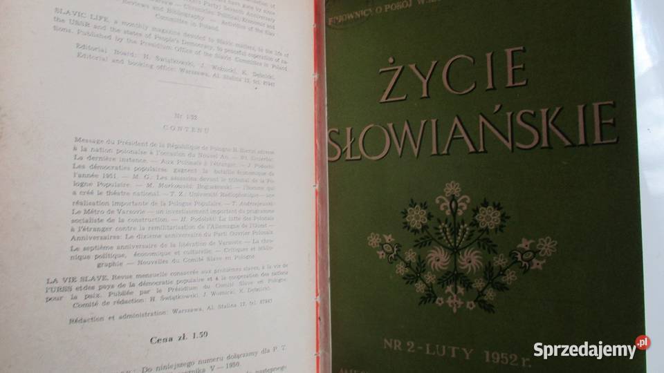 Życie Słowiańskie Rocznik 1952 czasopisma Łódź sprzedam