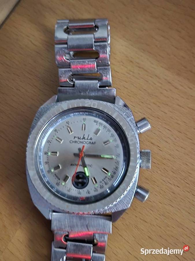 Zabytkowy zegarek Ruhla chronograf z NRD śląskie Chorzów