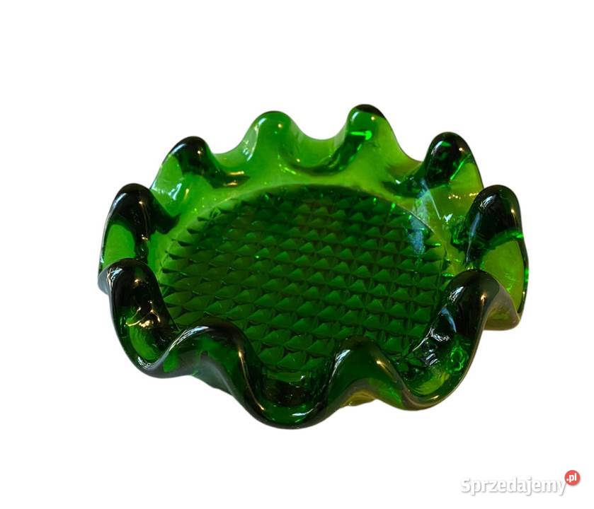 Szklana zielona popielnica Warszawa