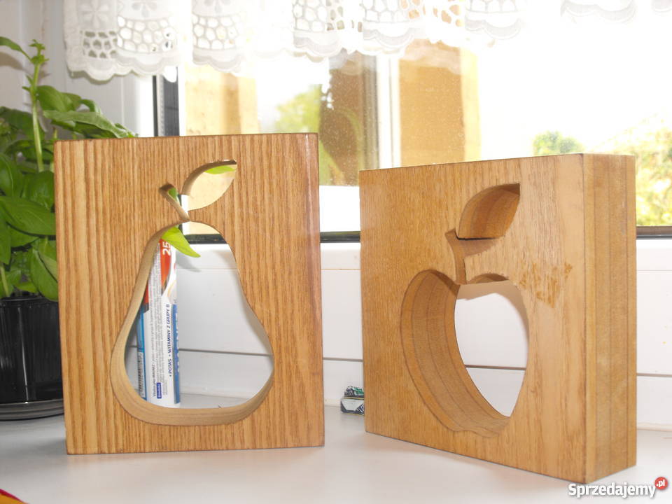 Drewniane ozdoby kuchenne Jabłko Gruszka