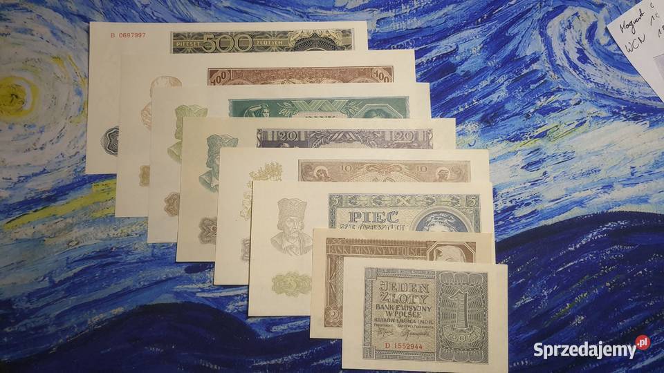 Unikatowy zestaw banknotów GG Bank Emisyjny 1940 Numizmatyka Warszawa