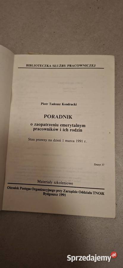1 wydanie 1991 poradnik emerytalny niski nakład Łęczyca