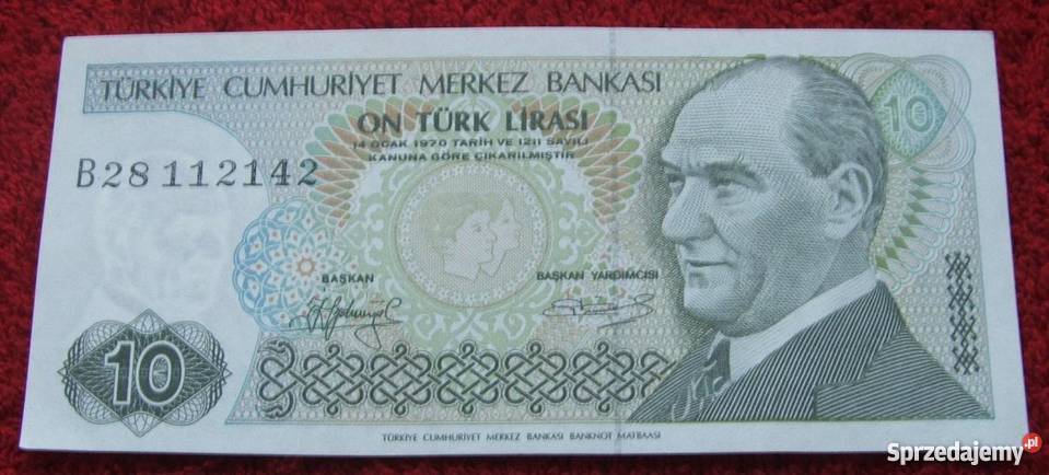 TURCJA 10 LIRASI 1970 Kolekcjonerski Banknot 1 sprzedam