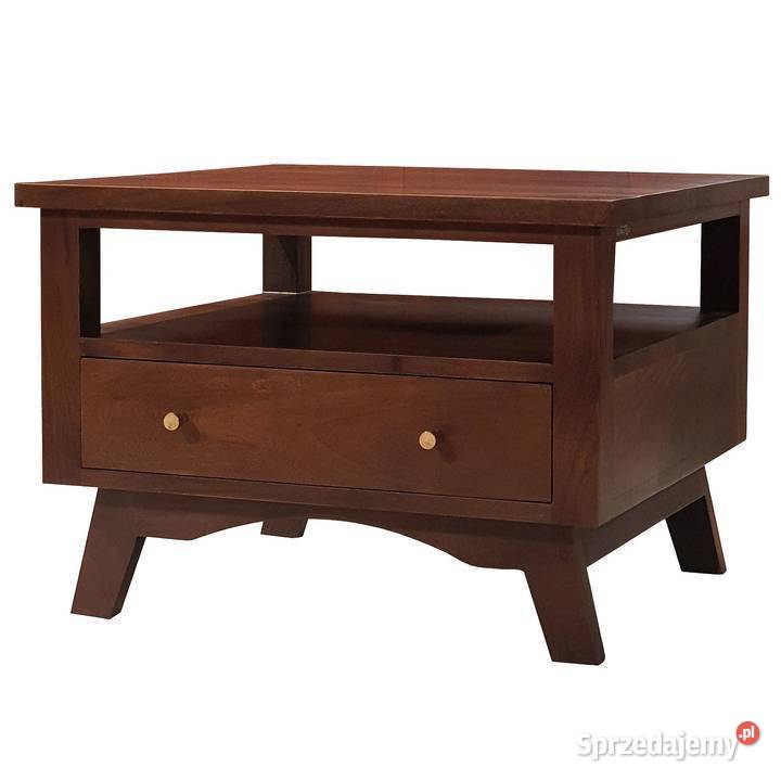 Stolik kawowy drewniany BONN 70x70 z szufladami