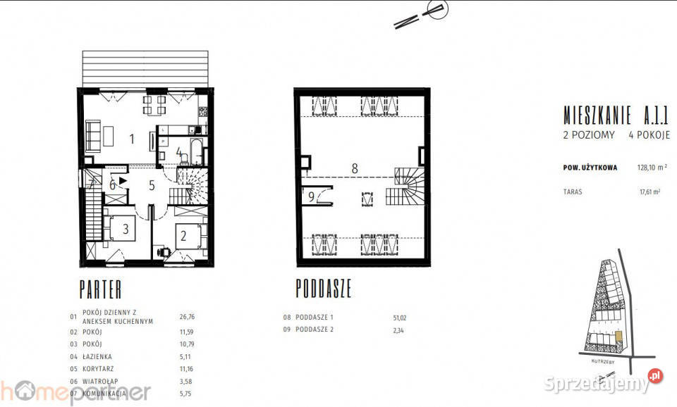 sprzedaży mieszkania 1281m2 4 pokojowe Wrocław blok