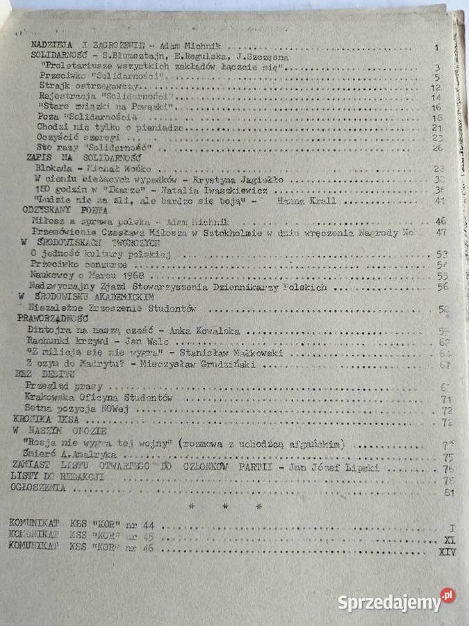 Biuletyn Informacyjny KSS KOR 741 V Kultura i Rozrywka Gdynia sprzedam